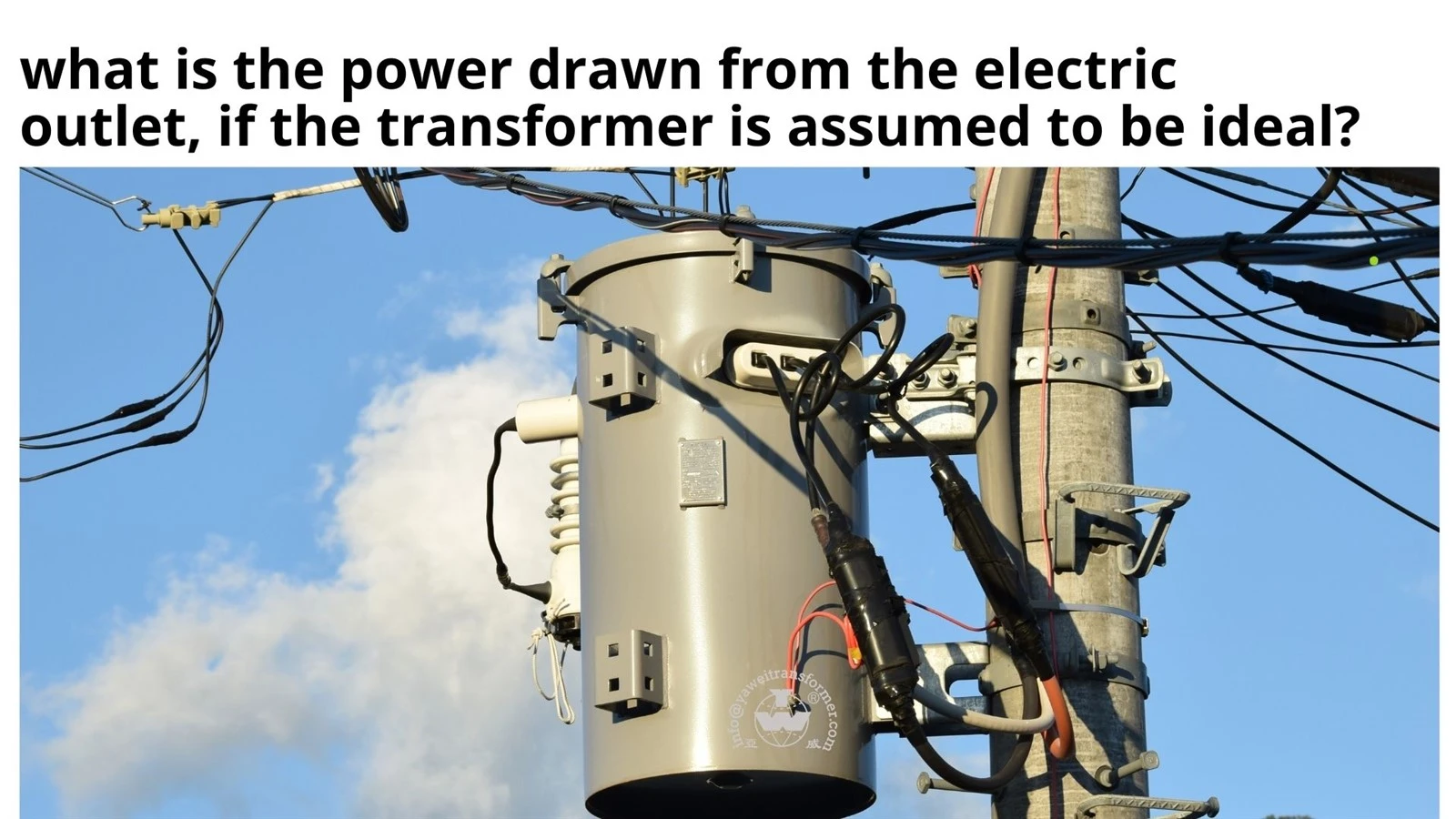 what is the power drawn from the electric outlet if the transformer is assumed to be ideal what is the power drawn from the electric outlet if the transformer is assumed to be ideal